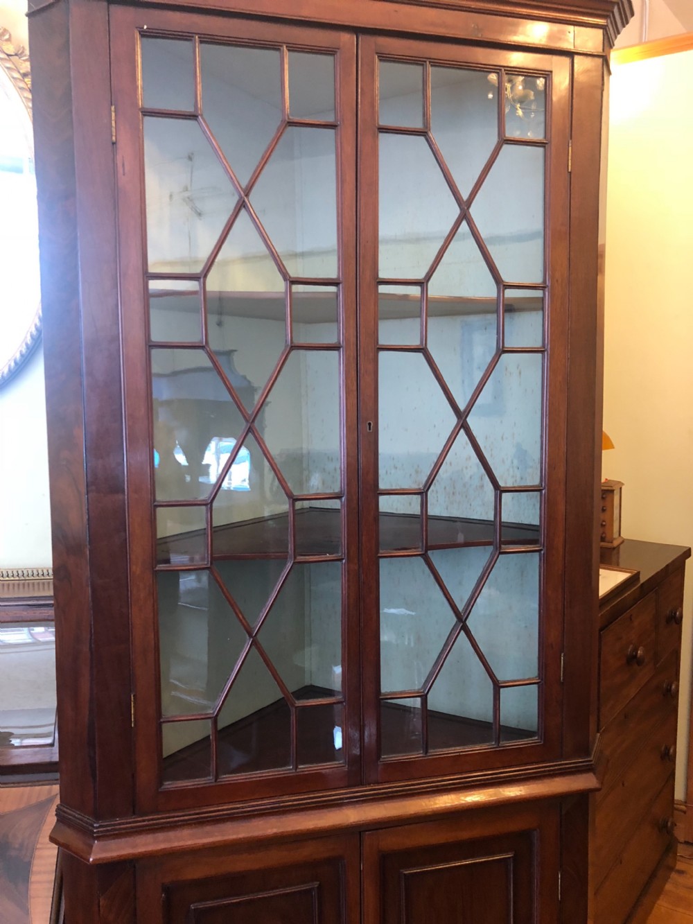 A Georgian full height library corner cupboard View III