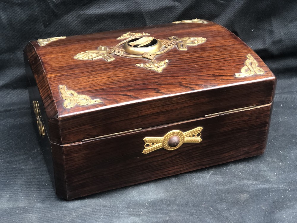 C19th French palaise Royale rosewood jewellery box 