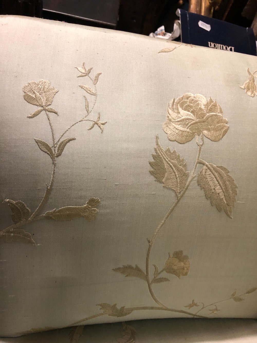 Georgian silk covered window seat View III