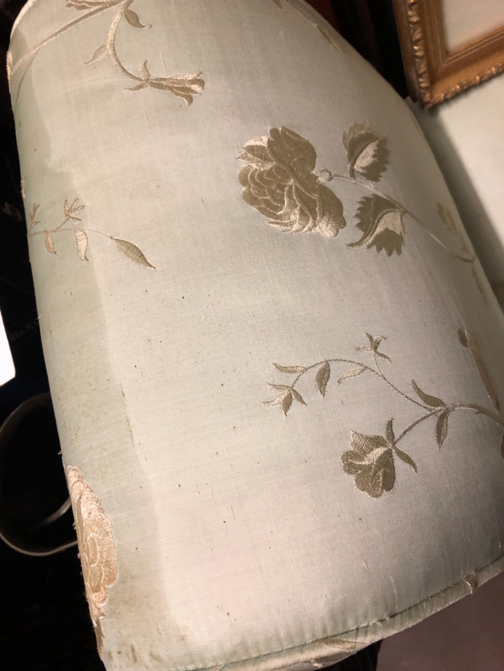 Georgian silk covered window seat View V