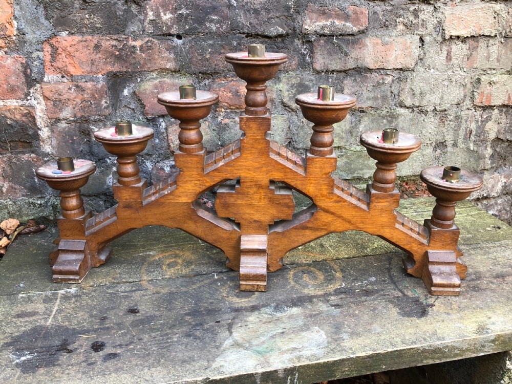 Victorian oak candle stand  View II