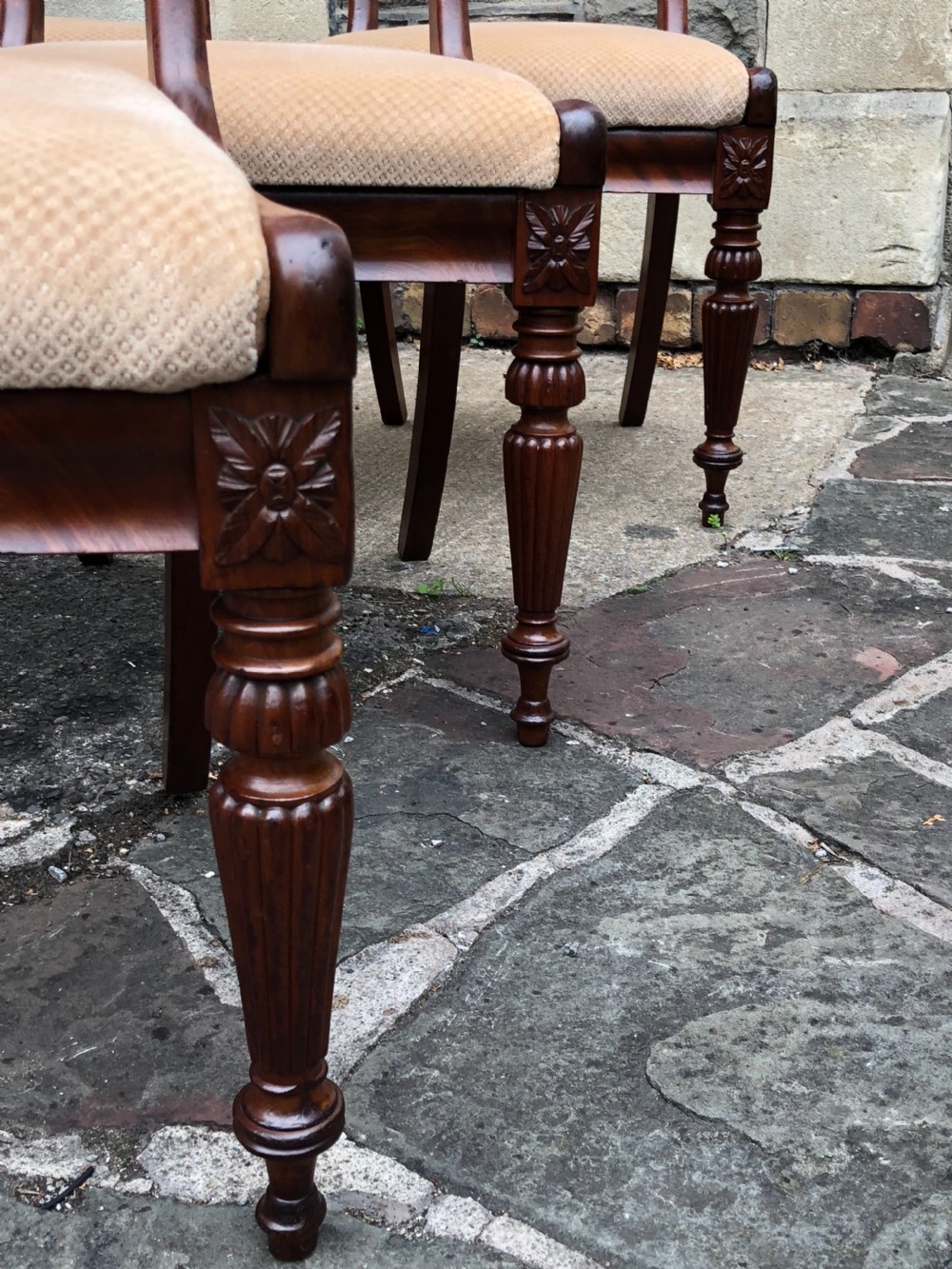 Set of six carved mahogany dining chairs  View IV