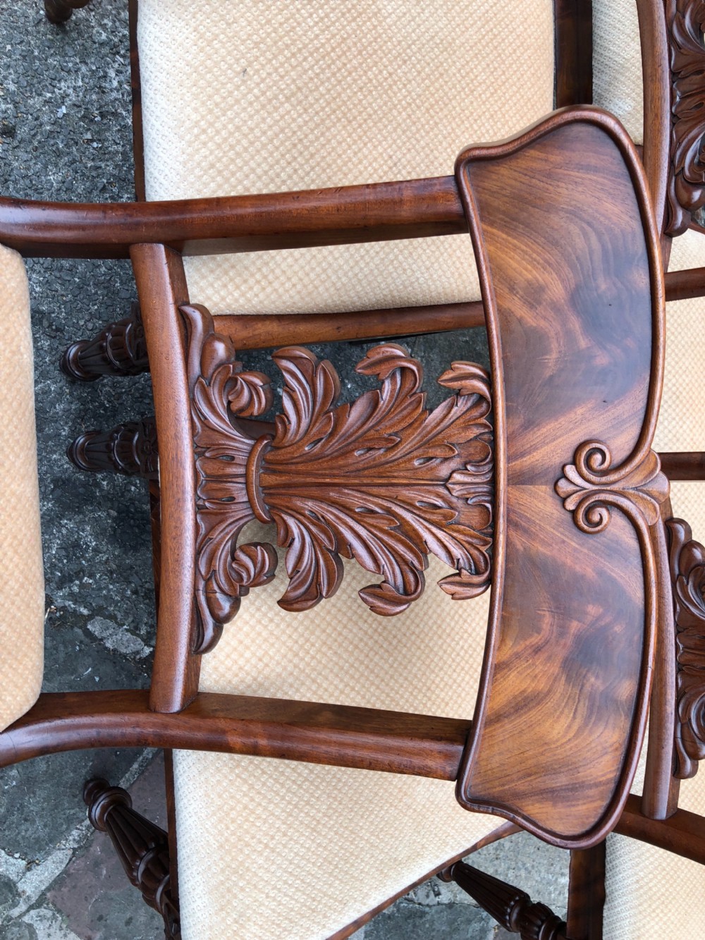 Set of six carved mahogany dining chairs  View VIII