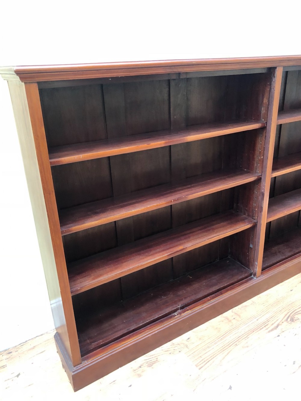 Edwardian Large floor two section bookcase 220 cms wide View II