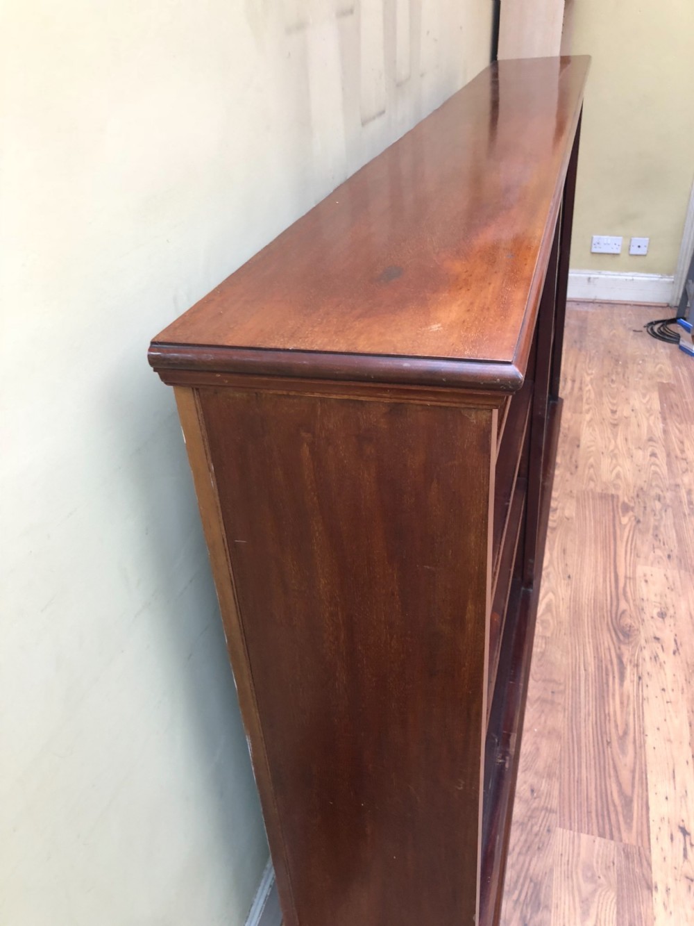 Edwardian Large floor two section bookcase 220 cms wide View III