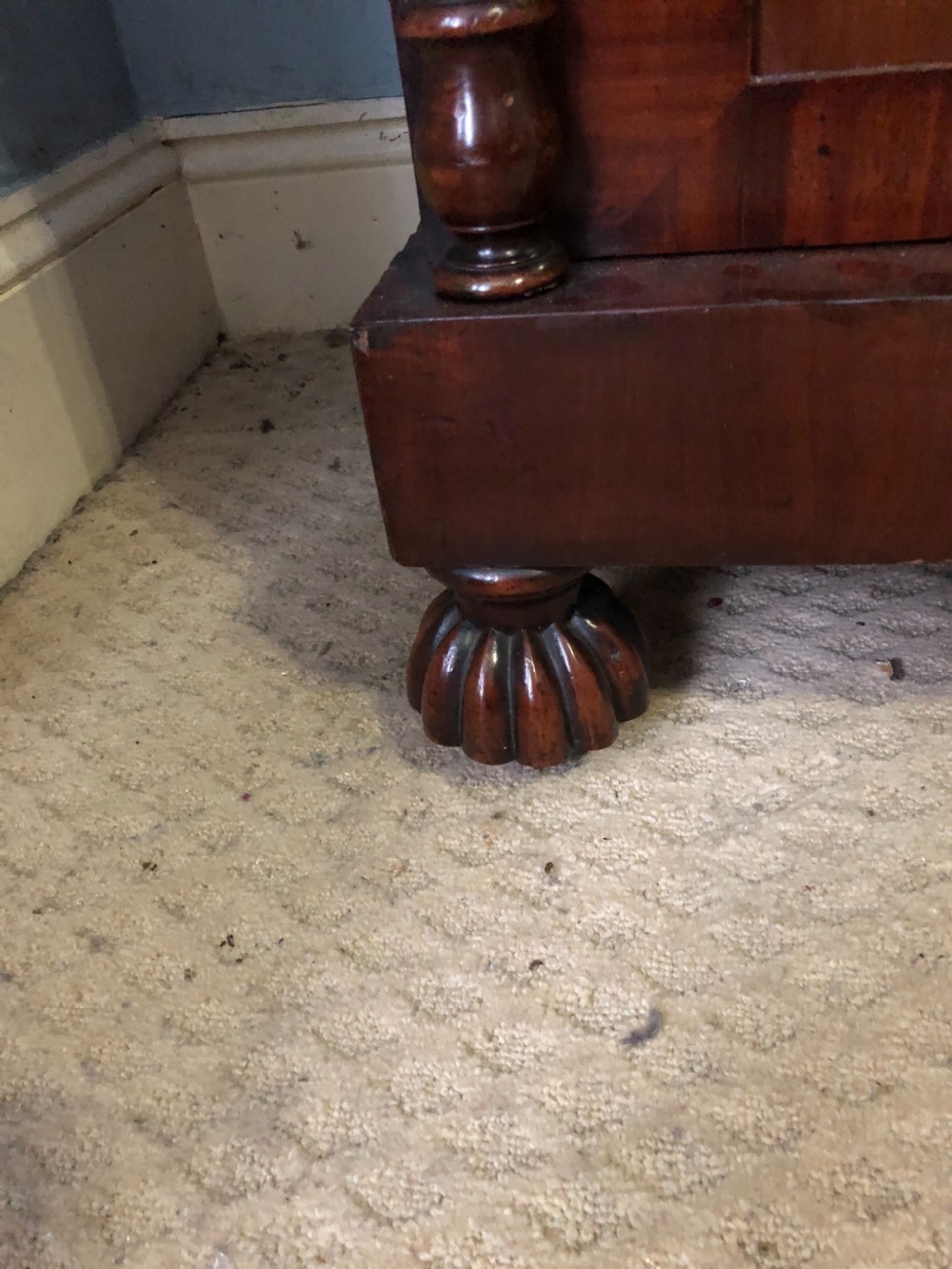 C19th mahogany chiffonier with c scrolled superstructure View VII