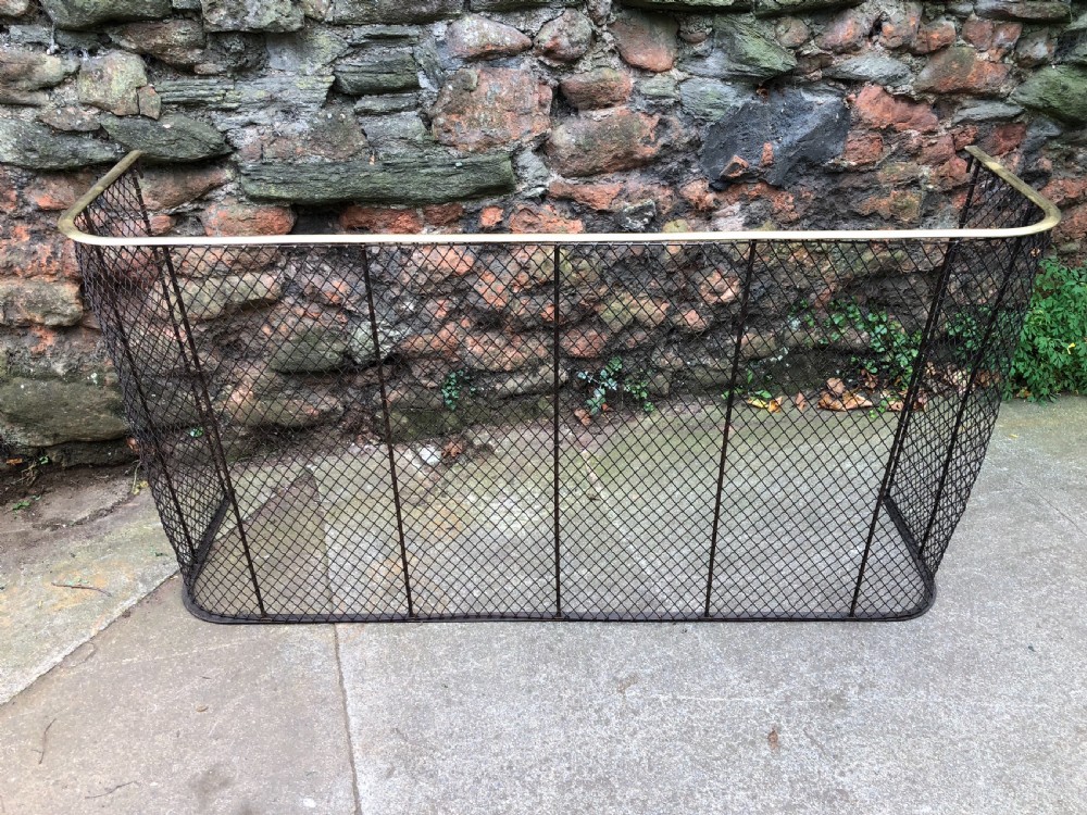 Large brass and steel fender fire guard  View II