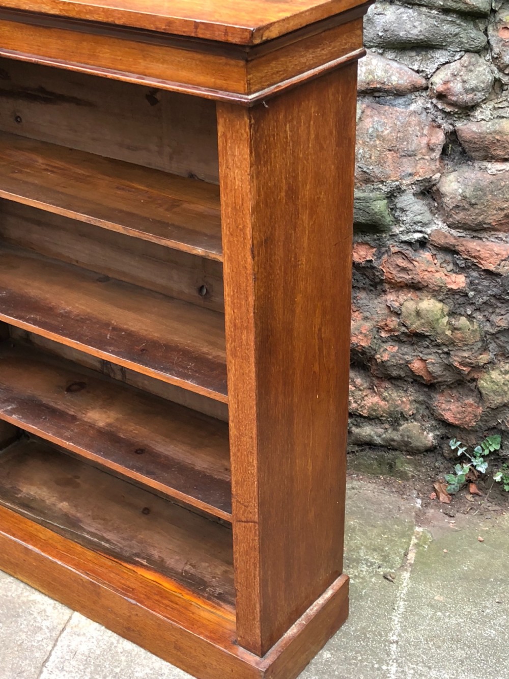 Small walnut veneered open bookcase with adjustable shelves  View VI