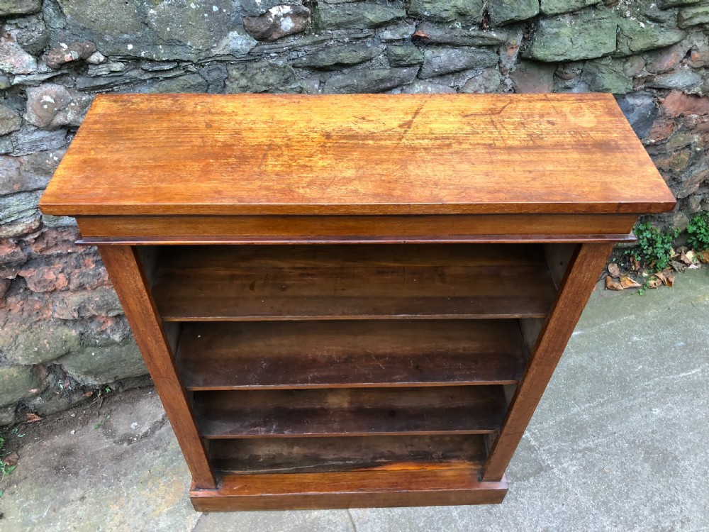 Small walnut veneered open bookcase with adjustable shelves  View IX