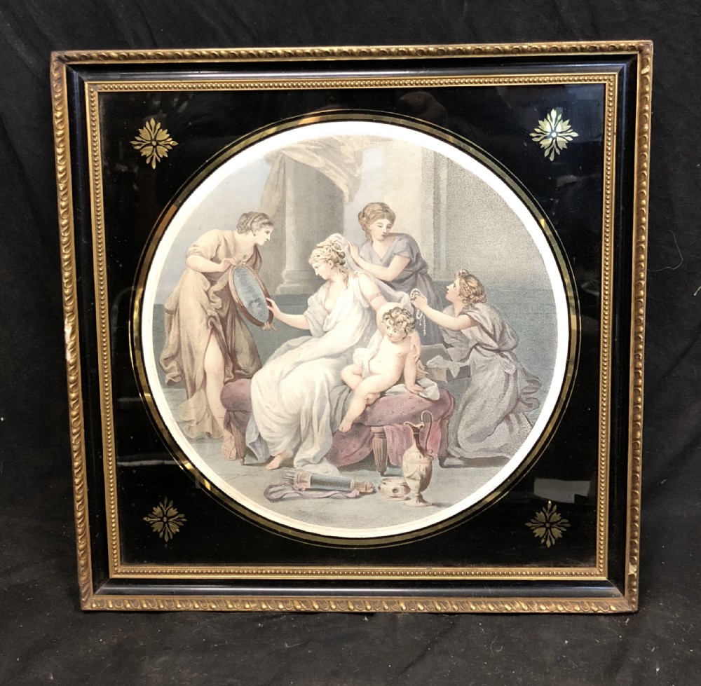 Angelica Kauffman stipple engraving in original frame
