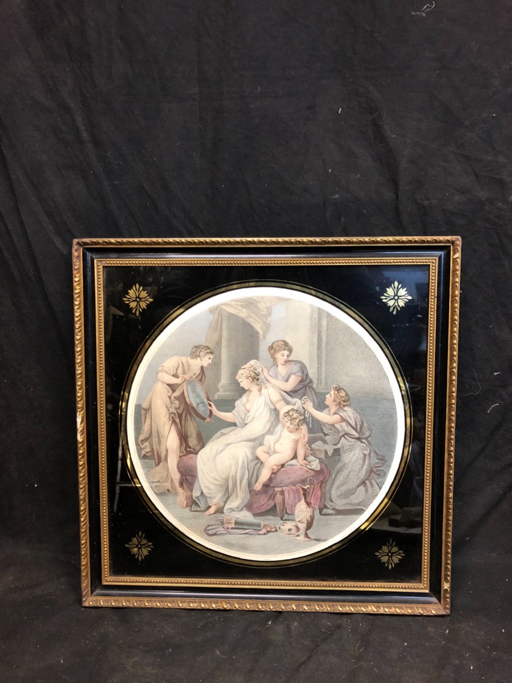 Angelica Kauffman stipple engraving in original frame View IV