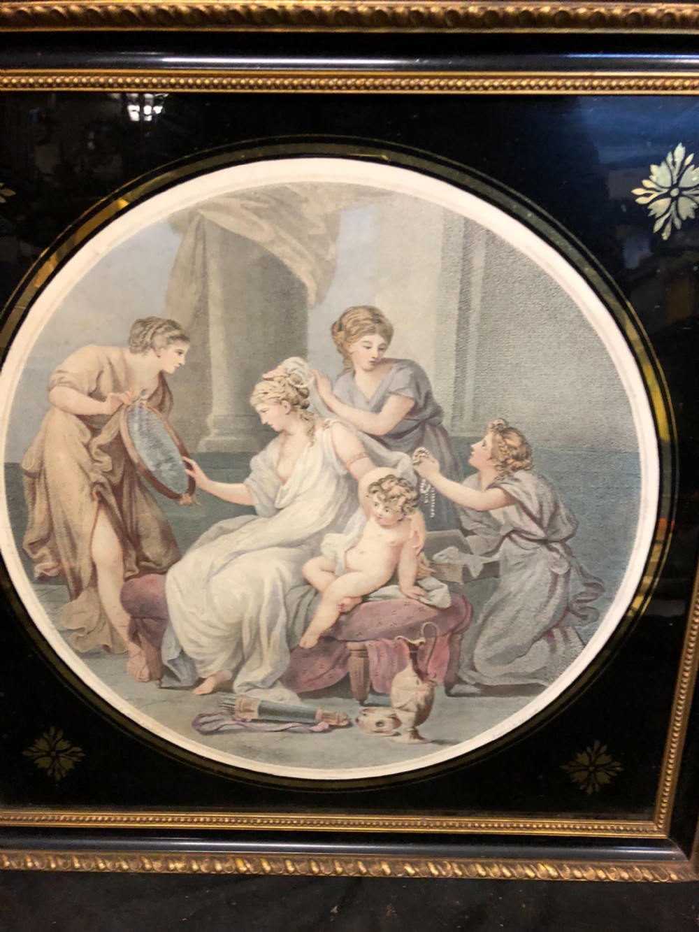 Angelica Kauffman stipple engraving in original frame View V
