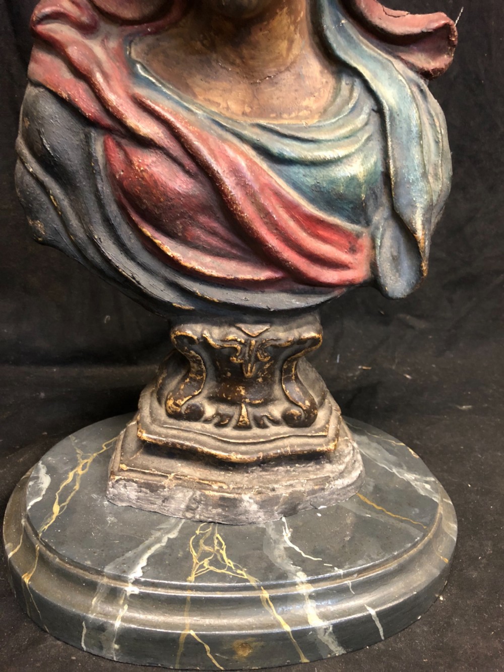 Polychrome bust of the Virgin Mary made in papier-mâché  View V