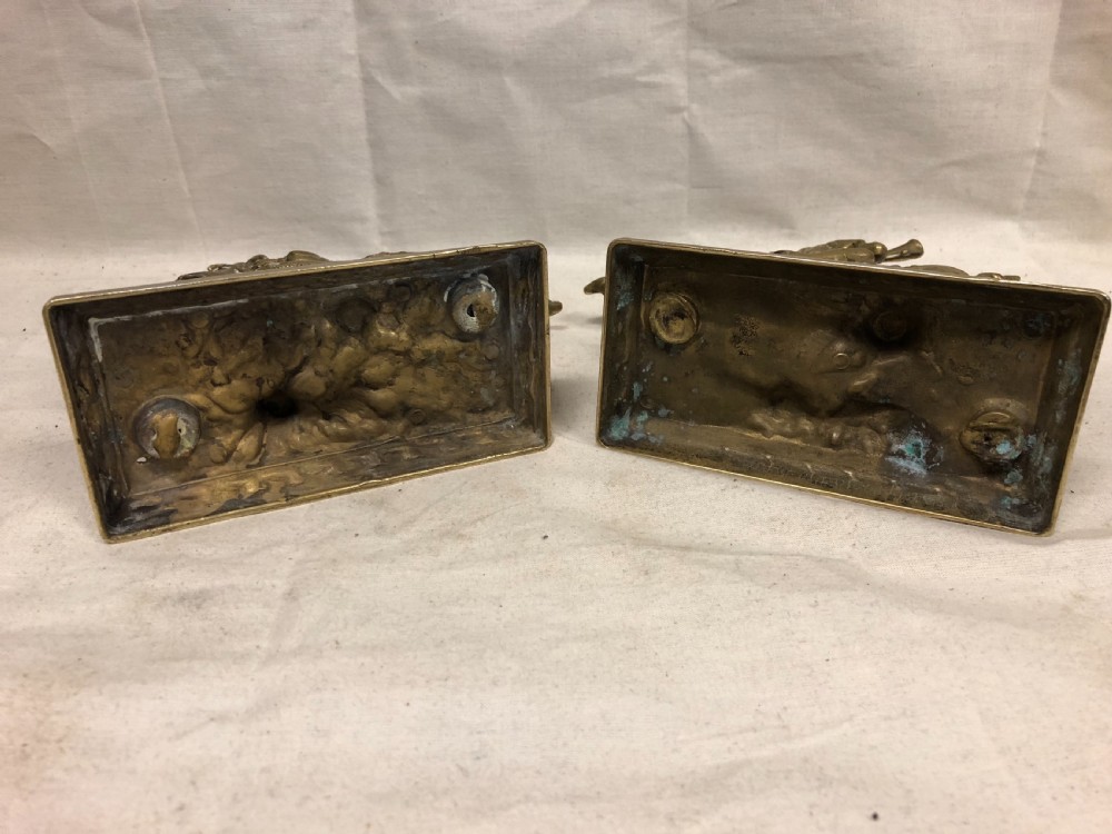 Pair of brass equestrian figures  View V