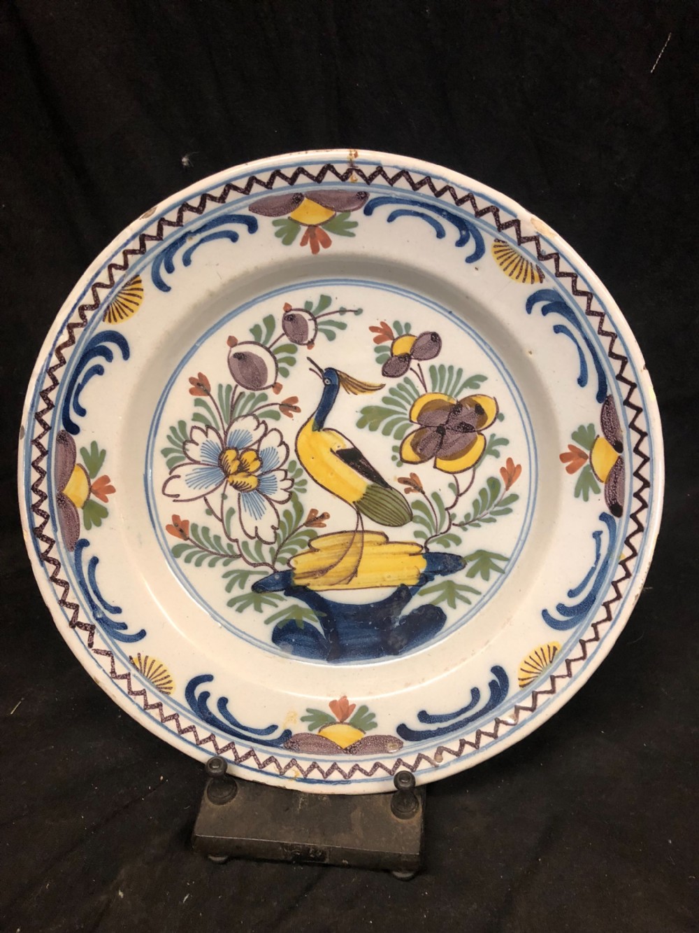 Bristol Delft polychrome  plate C1750