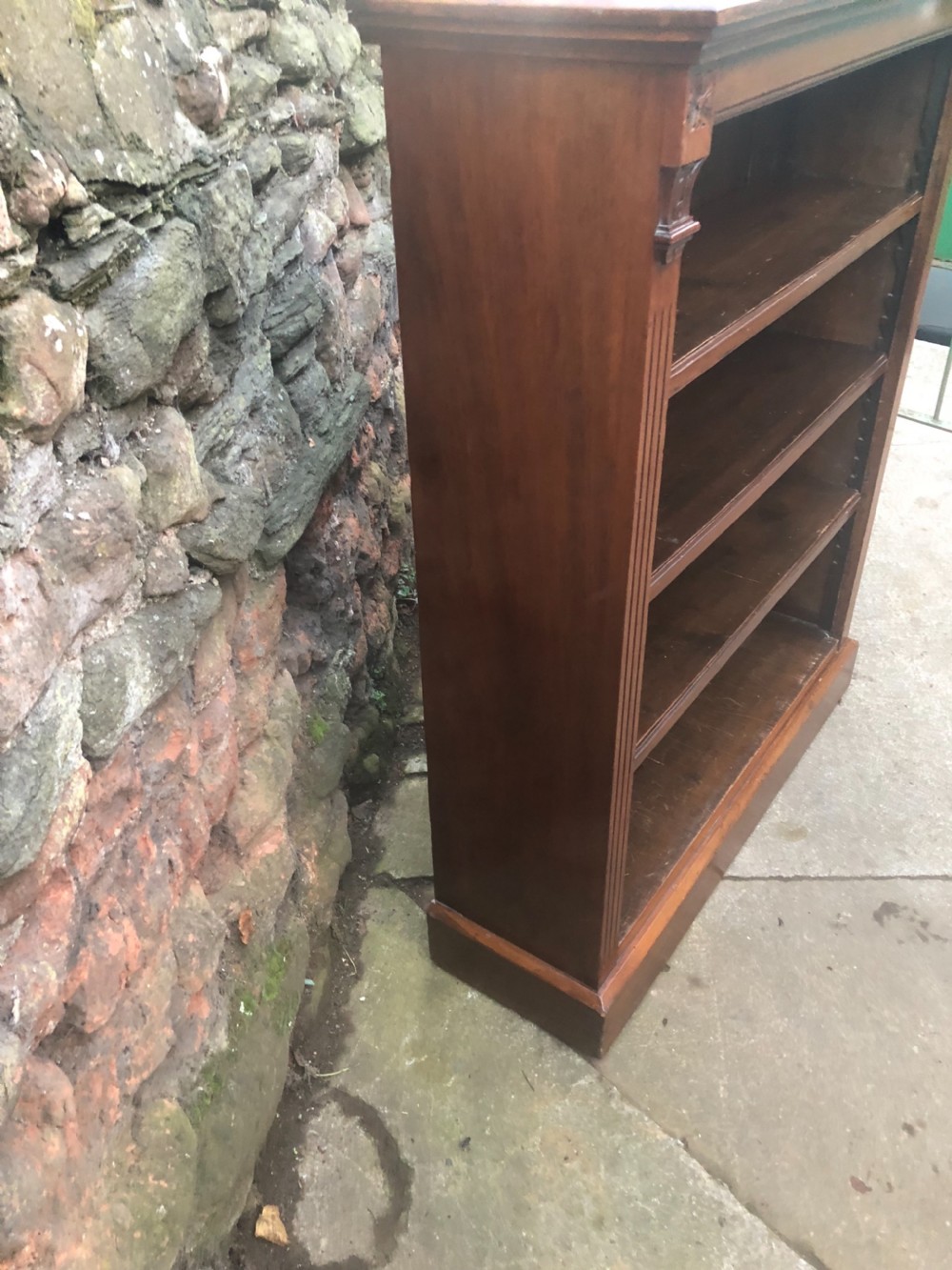 A Victorian Walnut bookcase with adjustable shelves  View V