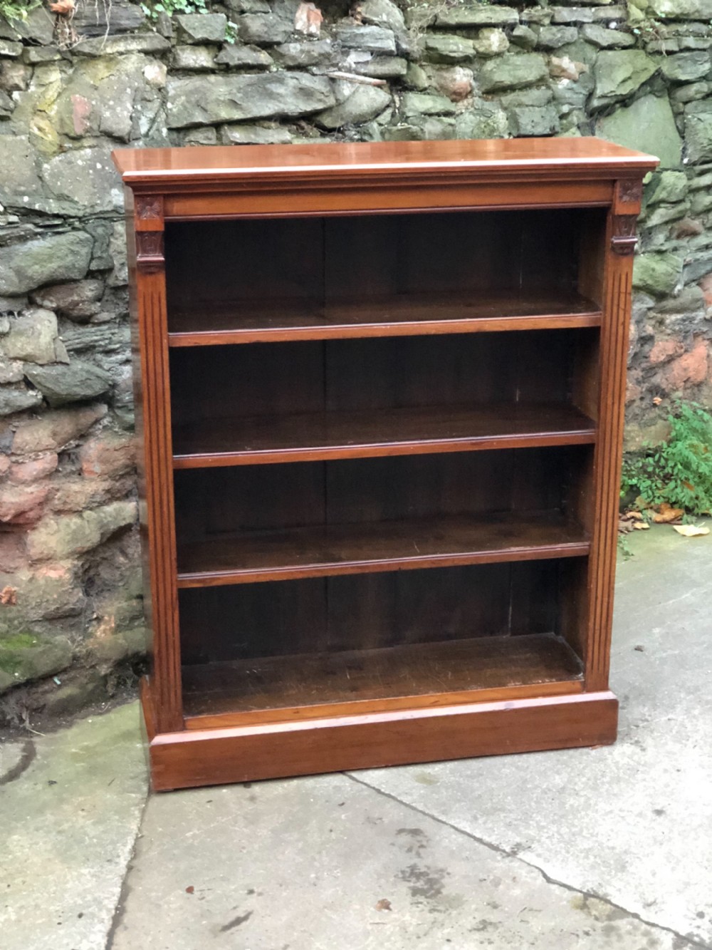 A Victorian Walnut bookcase with adjustable shelves  View VI