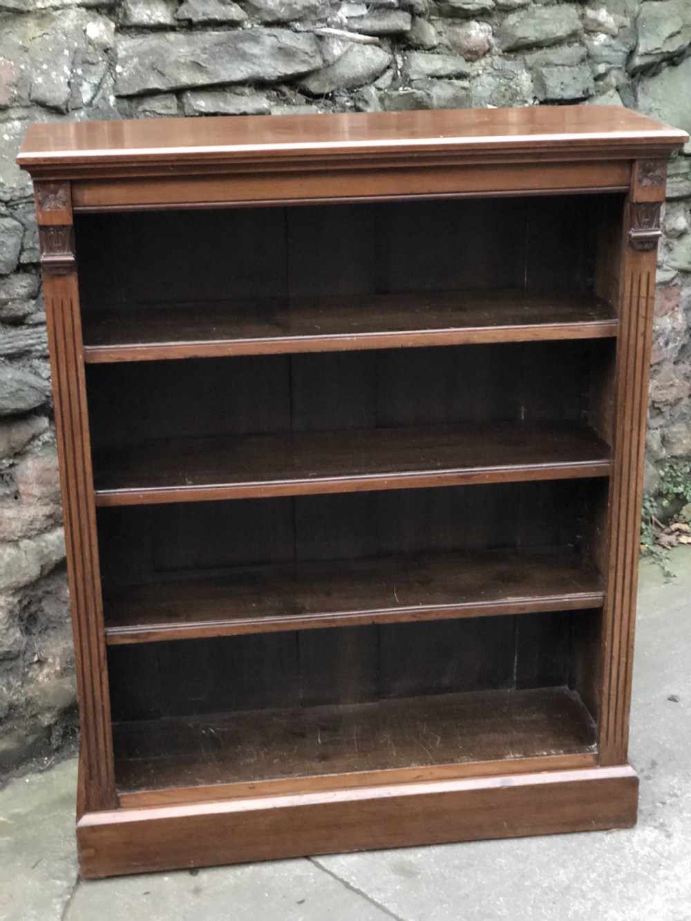 A Victorian Walnut bookcase with adjustable shelves  View VIII