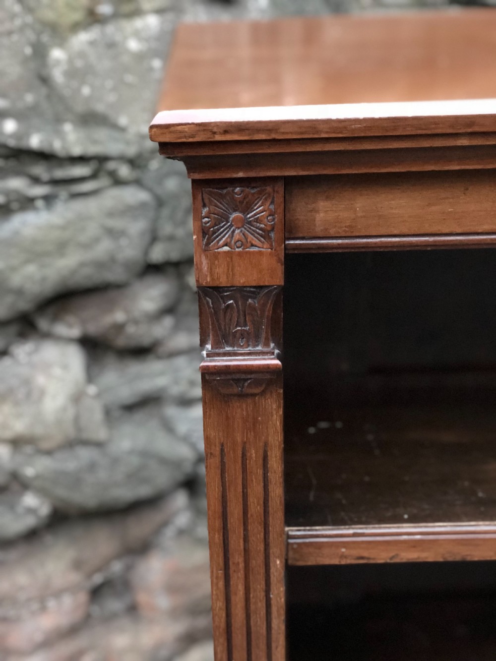 A Victorian Walnut bookcase with adjustable shelves  View IX
