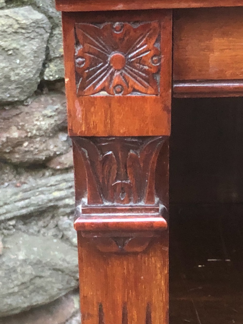 A Victorian Walnut bookcase with adjustable shelves  View X