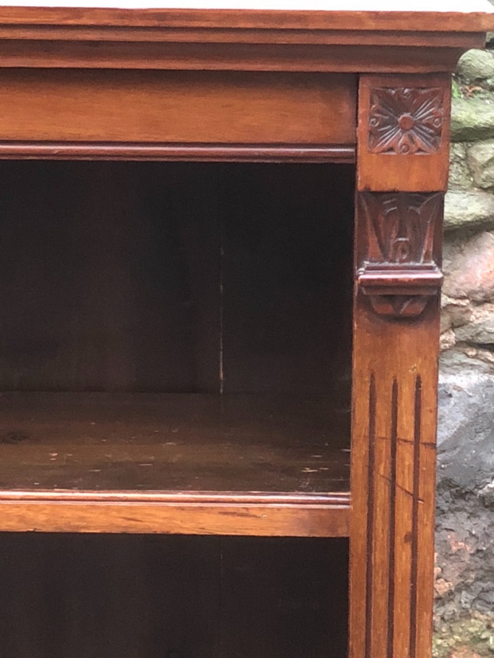 A Victorian Walnut bookcase with adjustable shelves  View XI