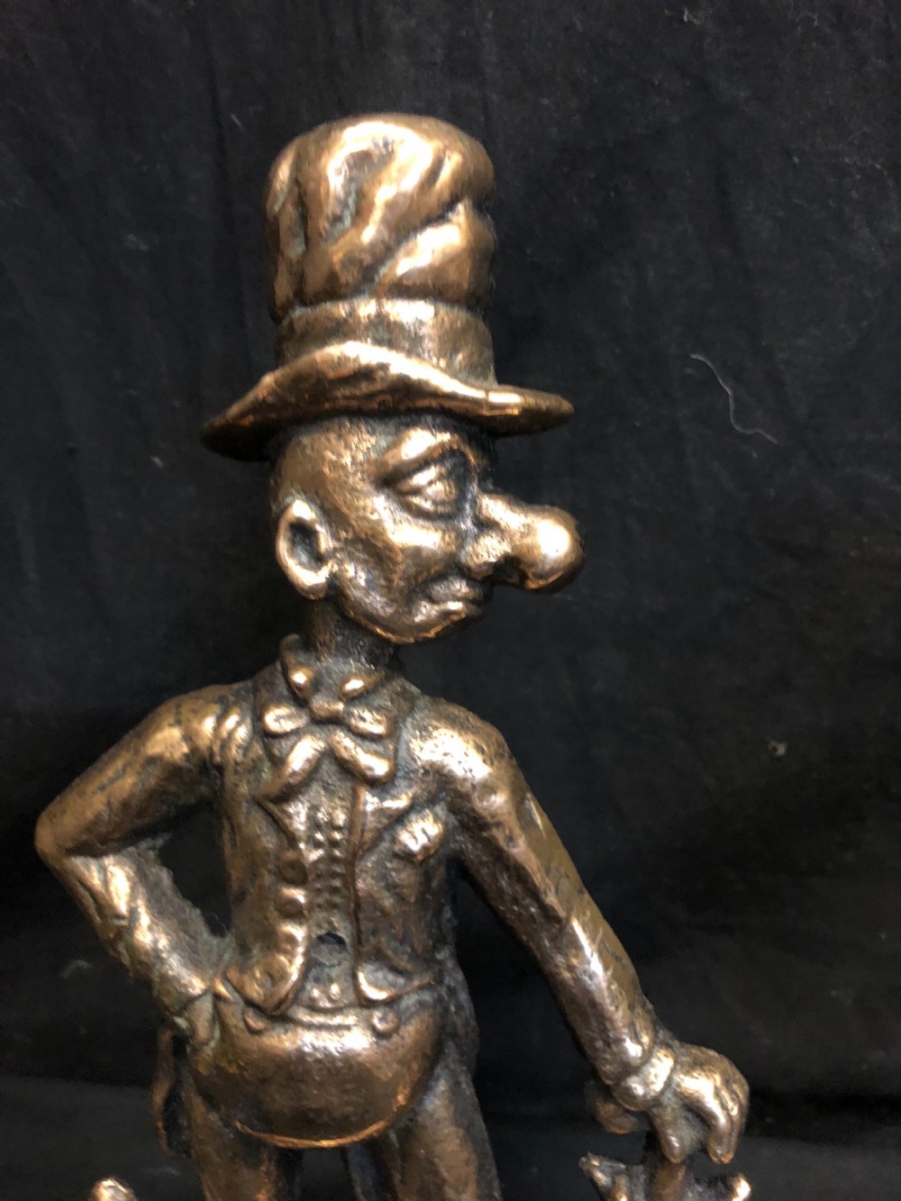 C19th pair of brass door stops ally and Mrs Sloper View II