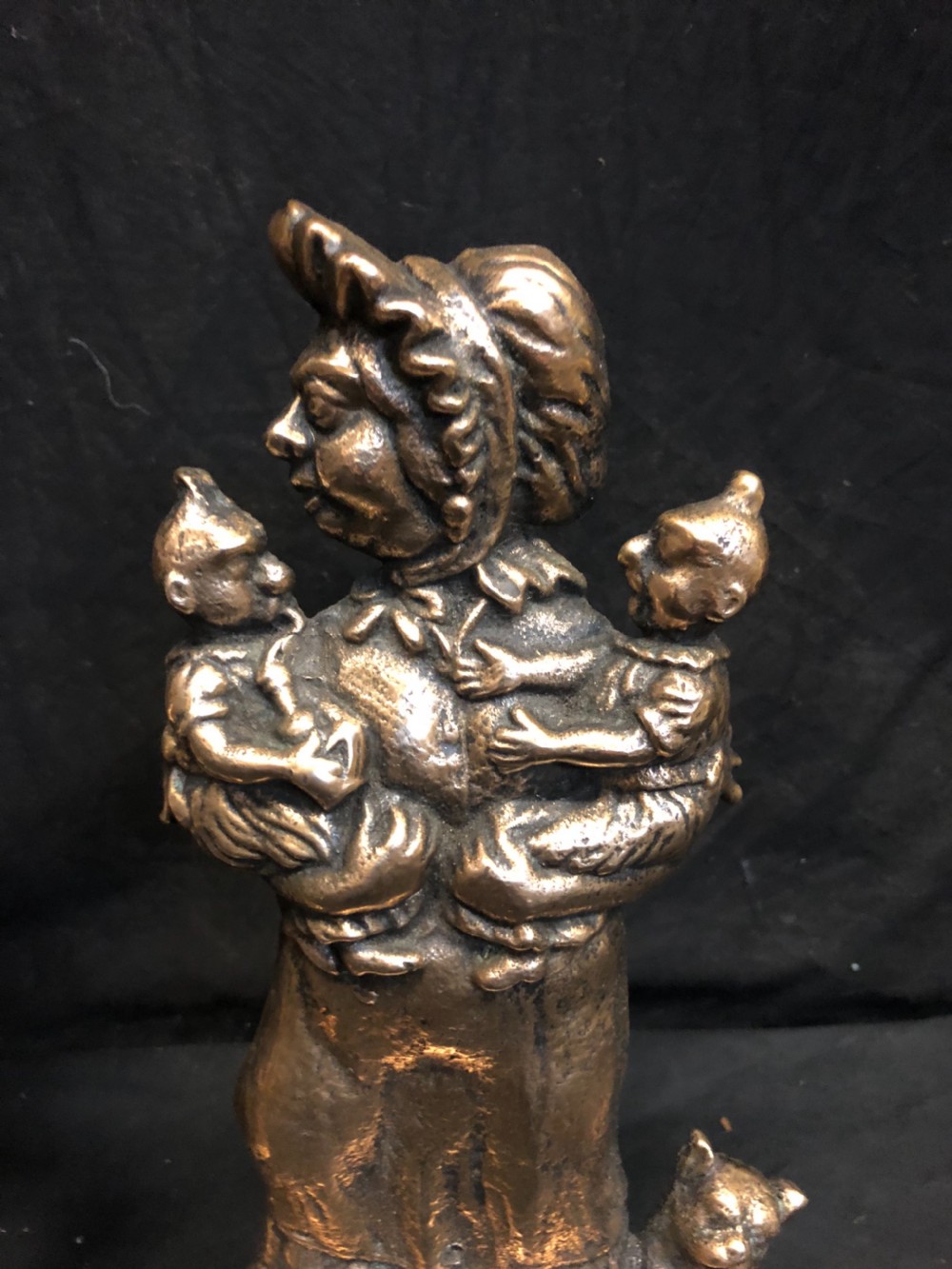 C19th pair of brass door stops ally and Mrs Sloper View V