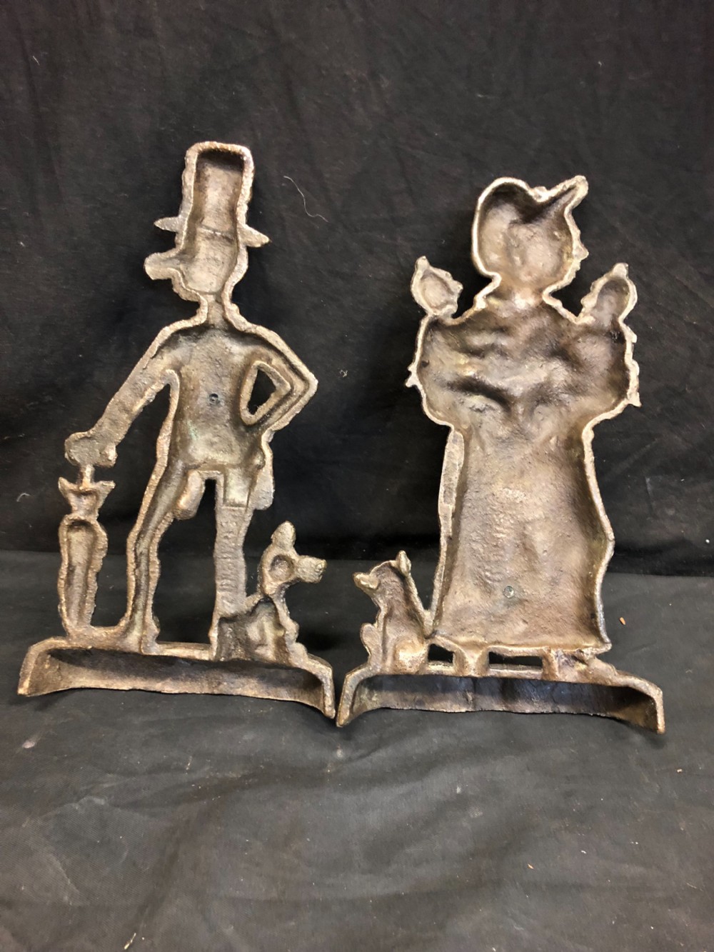 C19th pair of brass door stops ally and Mrs Sloper View VII
