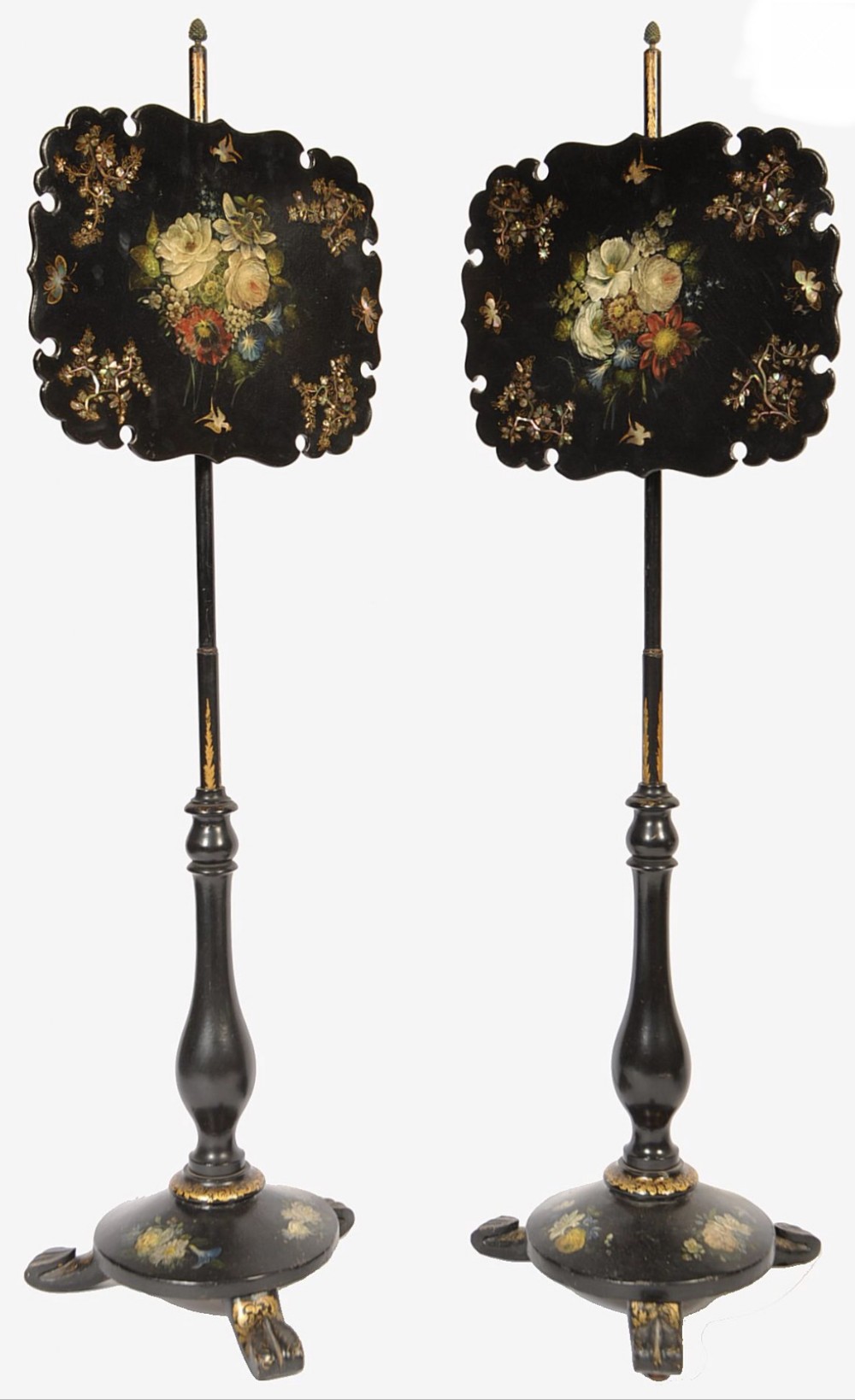 C19th pair of pole screens 