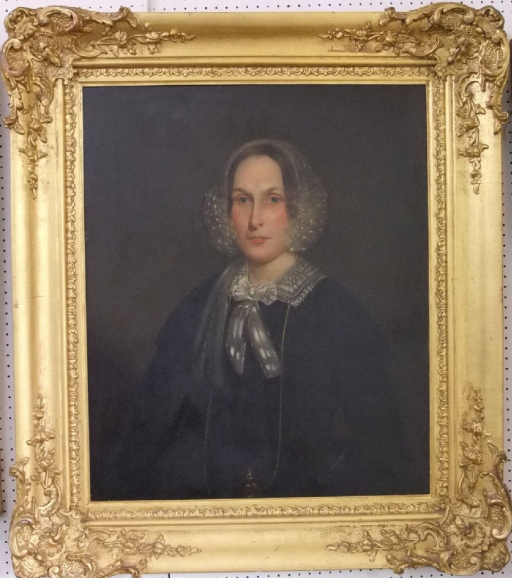 C19th oil on canvas, unsigned of a lady