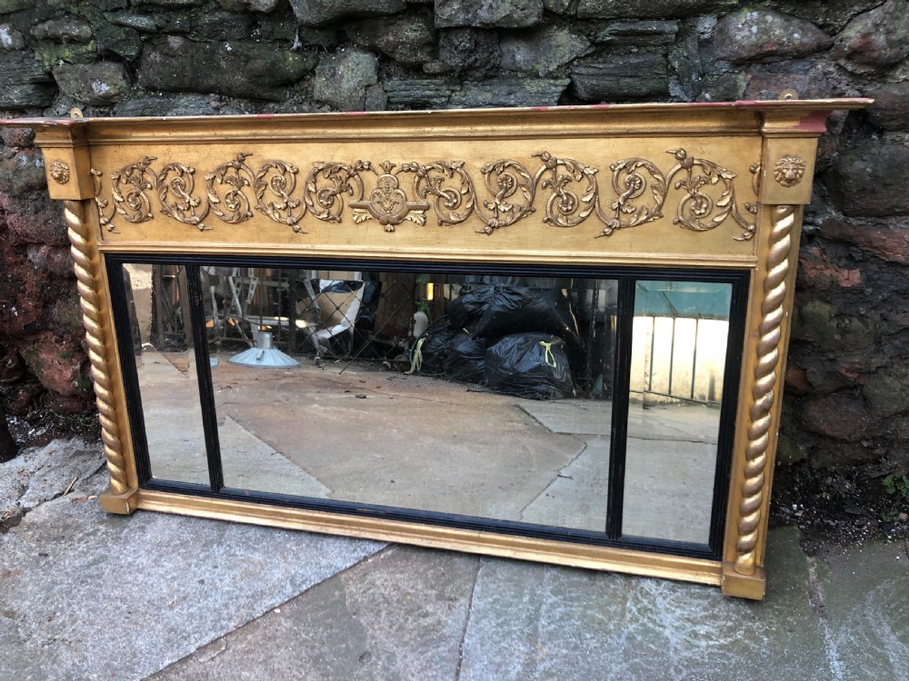C19th Triptych overmantel mirror  View II