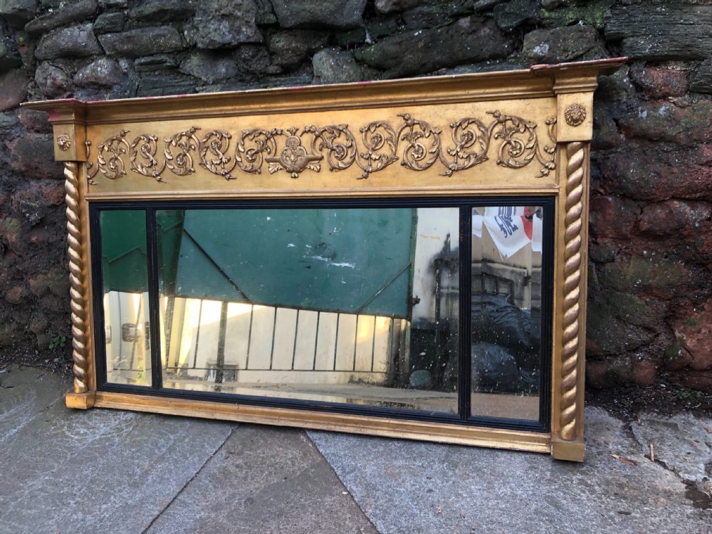 C19th Triptych overmantel mirror  View III