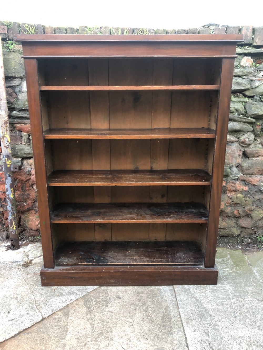 C19th large walnut veneered bookcase  View II