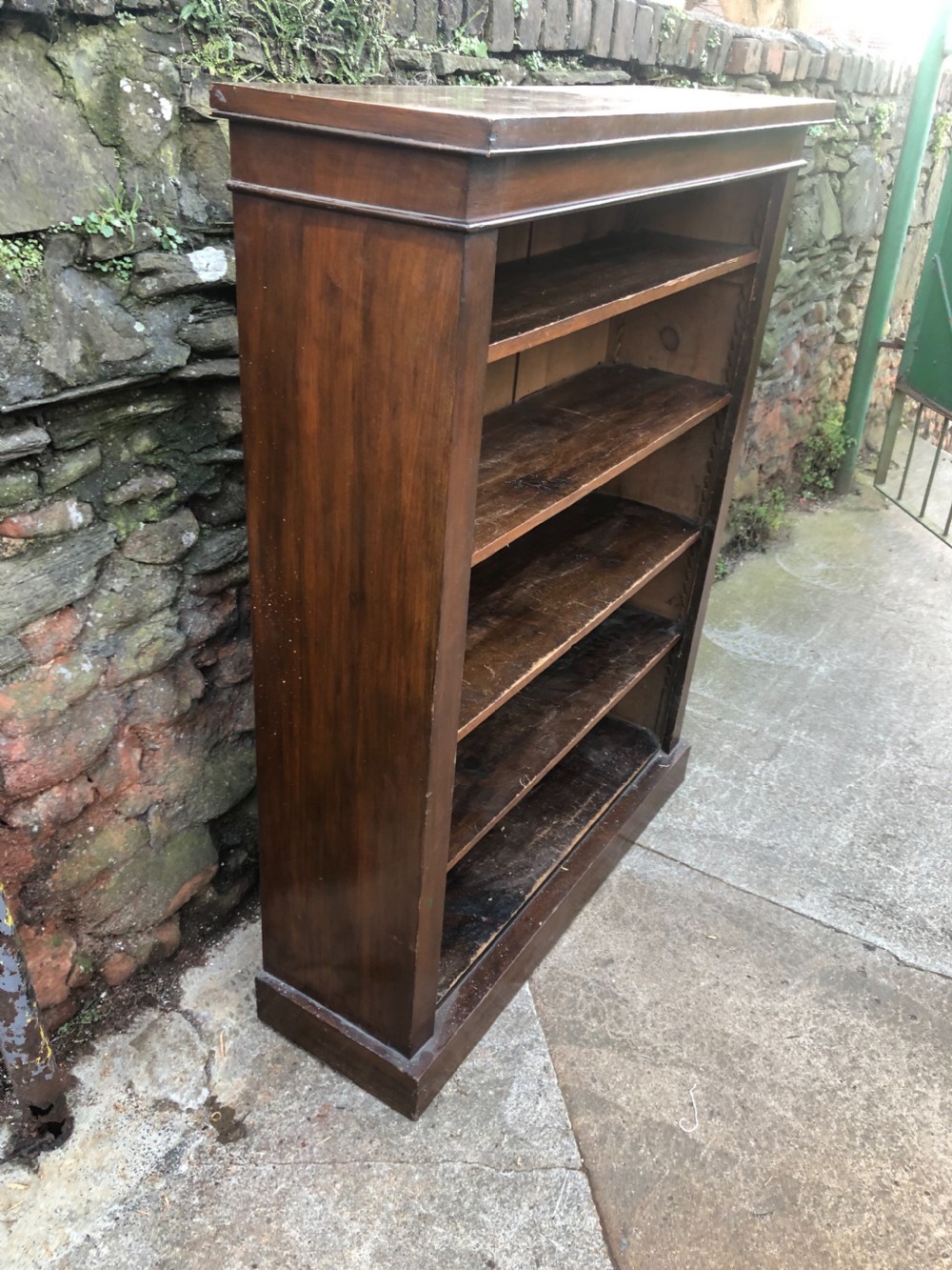 C19th large walnut veneered bookcase  View III