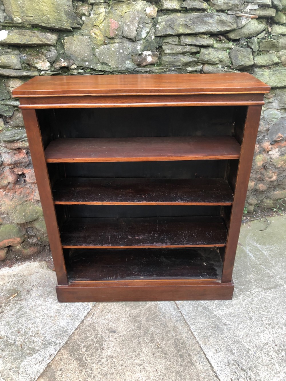 C19th small walnut veneered bookcase 