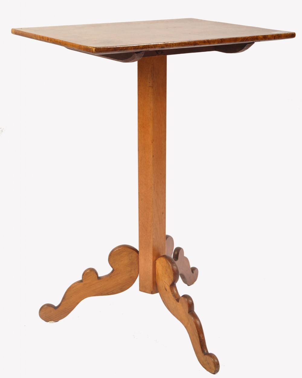 C19th Swedish burr maple pedestal wine table 