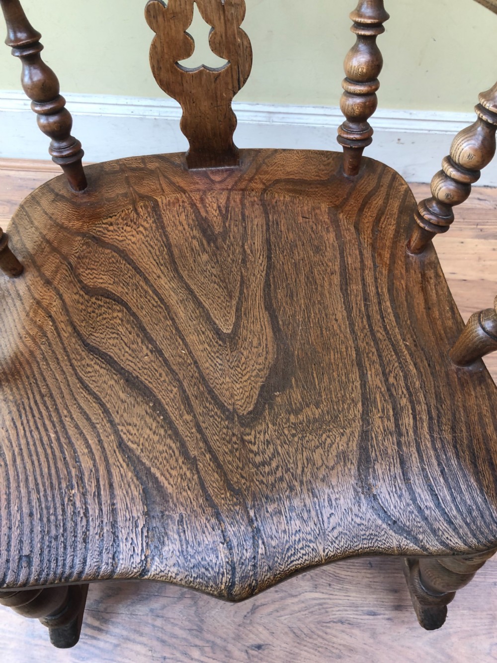 C19th broad arm Windsor rocking chair  View V