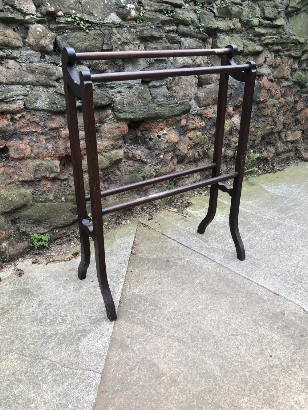 Edwardian mahogany  towel rail 