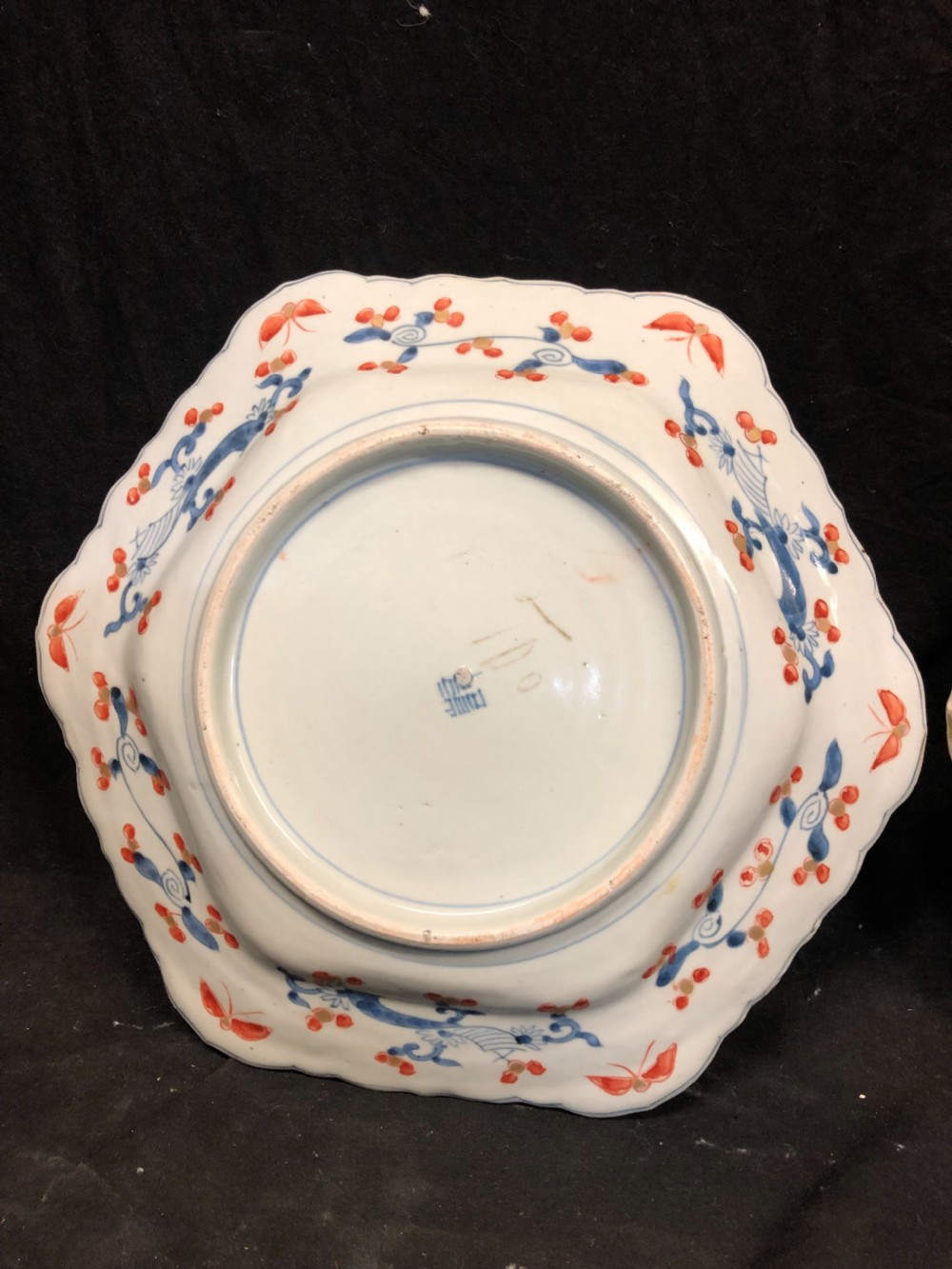 C19th Pair of Japanese Imari plates of hexagon form View V