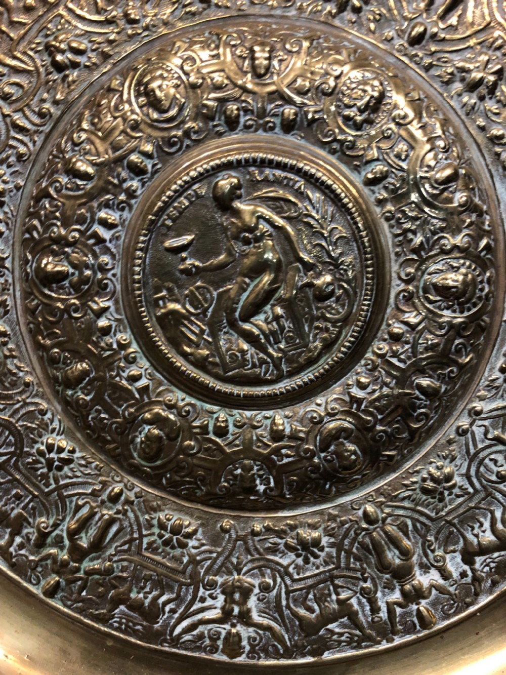 Pair of bronze chargers of the temperantia dish or the rosewater dish used as the Wimbledon woman’s tennis trophy. View III