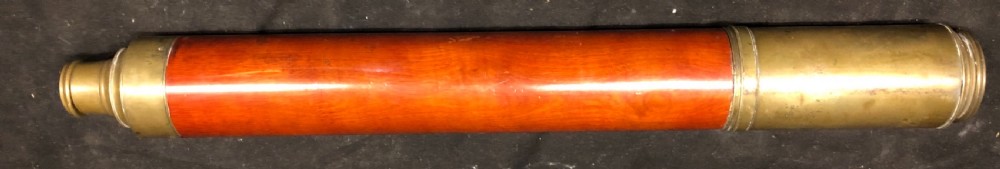 C19th brass single draw naval telescope by Sibberrand of london View VIII