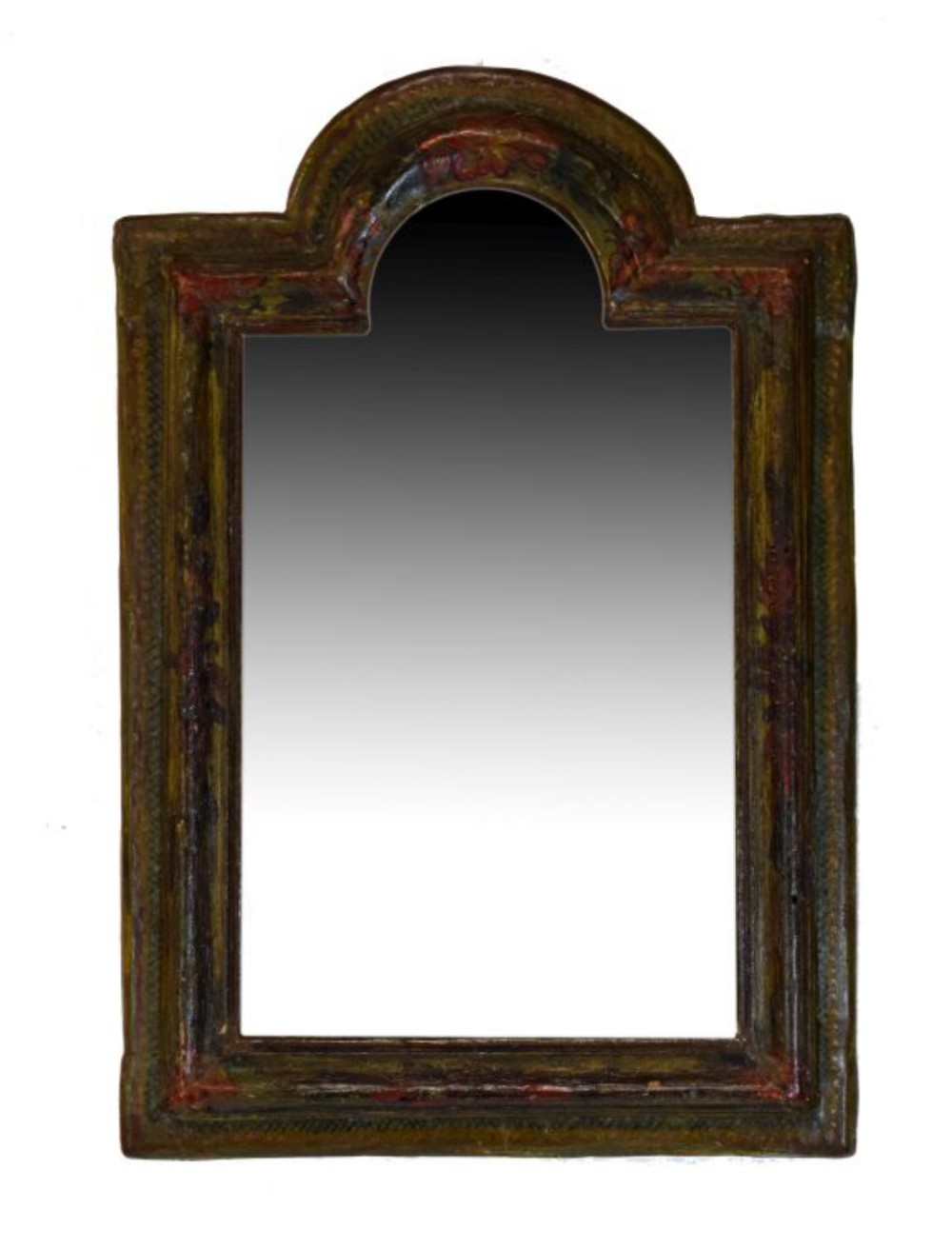 Early C18th painted small painted mirror 