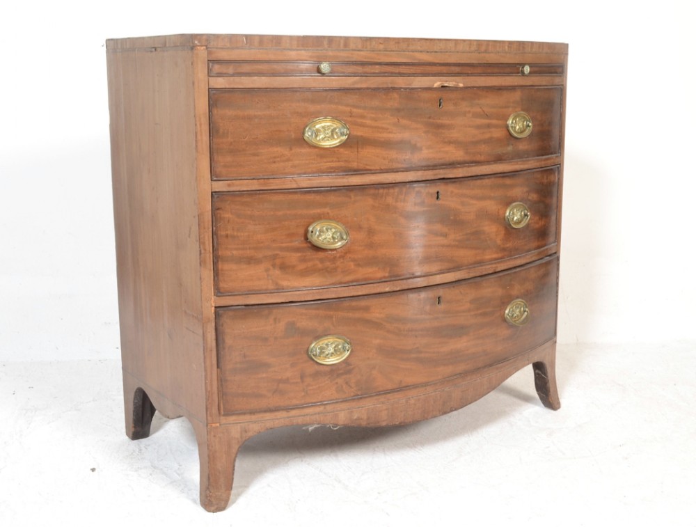 Georgian mahogany batchelors bow front chest 