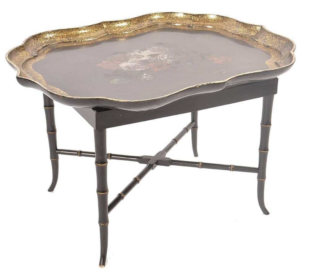 Papier-mâché tray on stand by B Walton and Co.