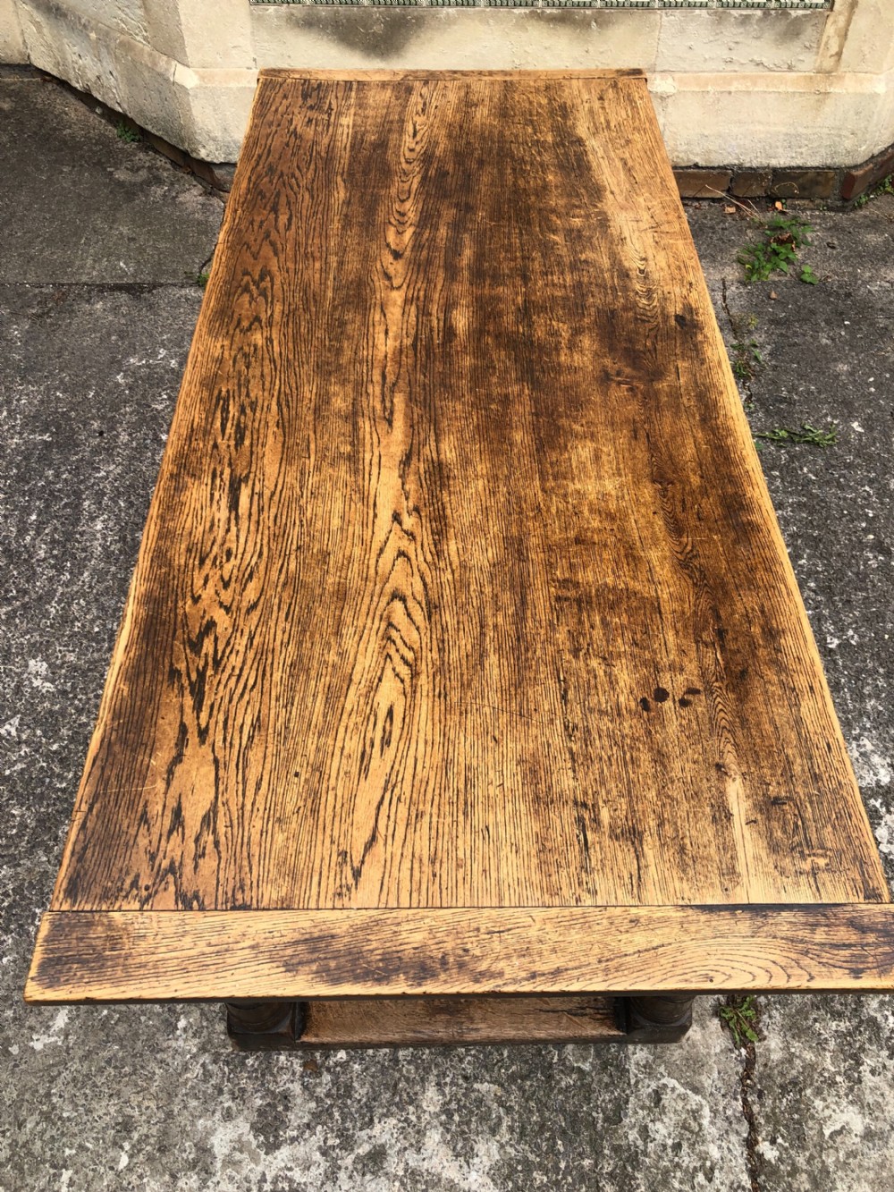 Oak kitchen table with gun barrel turnings  View II
