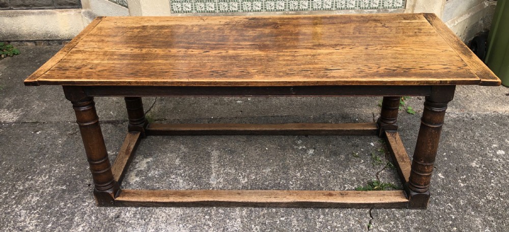 Oak kitchen table with gun barrel turnings  View VI