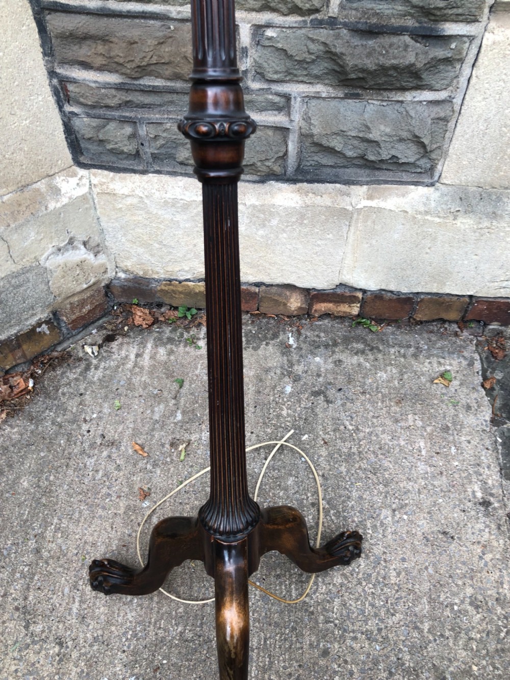 Carved mahogany standard lamp  View V