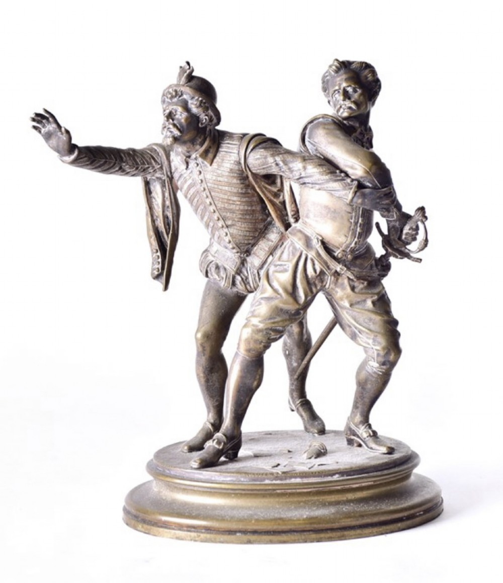 bronze group After Emile Coriolan Hippolyte Guillemin (1841-1907) Frenchmodelled as a scene of two gamblers 