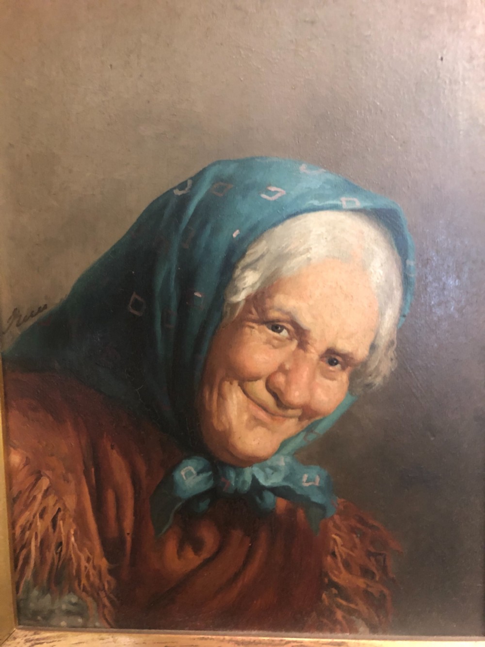 Pair of oil paintings of an old man and a woman, Italian ( M Bicci ) napoli View III