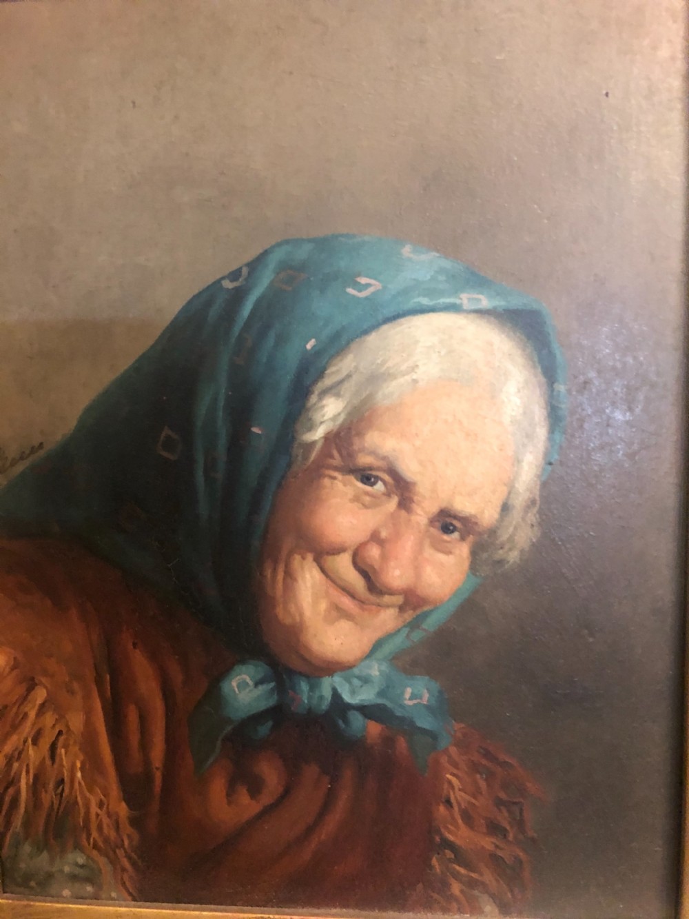 Pair of oil paintings of an old man and a woman, Italian ( M Bicci ) napoli View IV